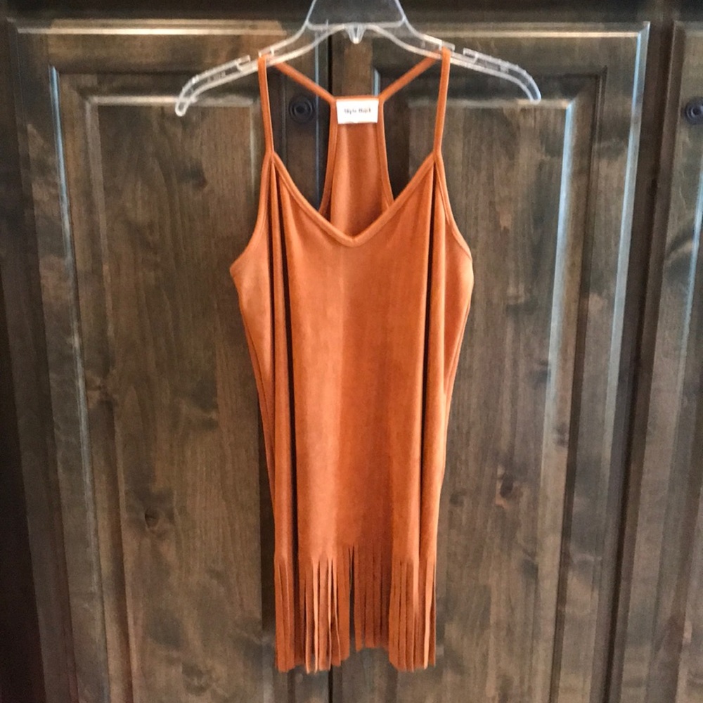 Like new Style Rack Sueded Fringe Dress S $38!!